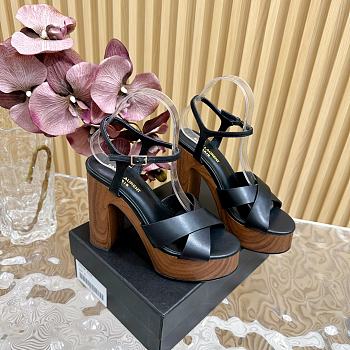 YSL Bianca platform sandals in smooth leather 12.5cm