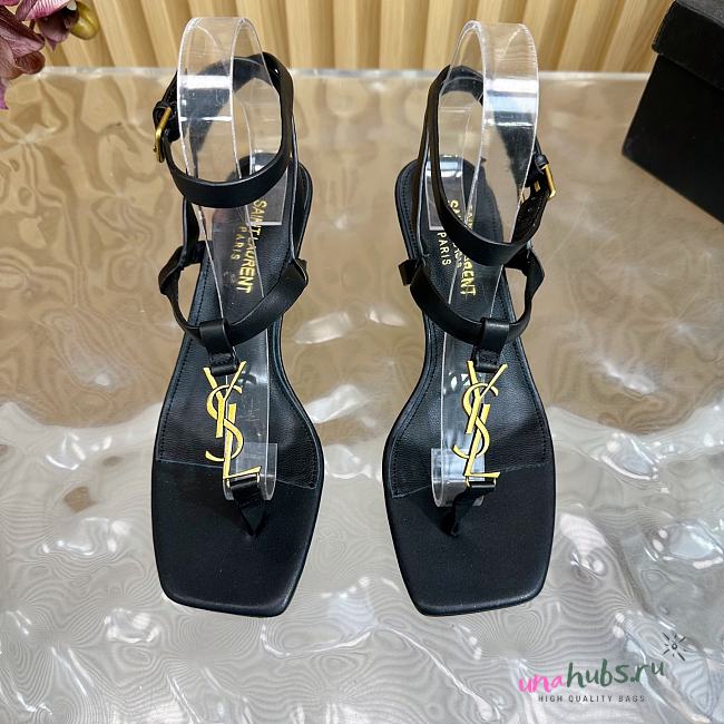 YSL Vitti Leather YSL T-Strap Sandals - 1