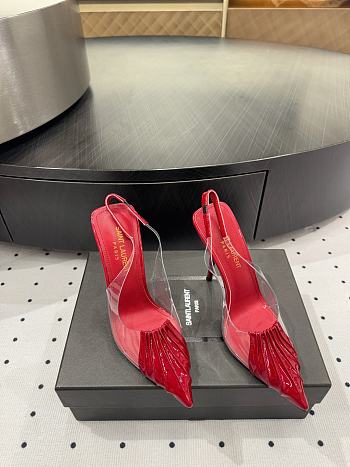 YSL Chica PVC & Patent Leather Slingback Pumps 11cm