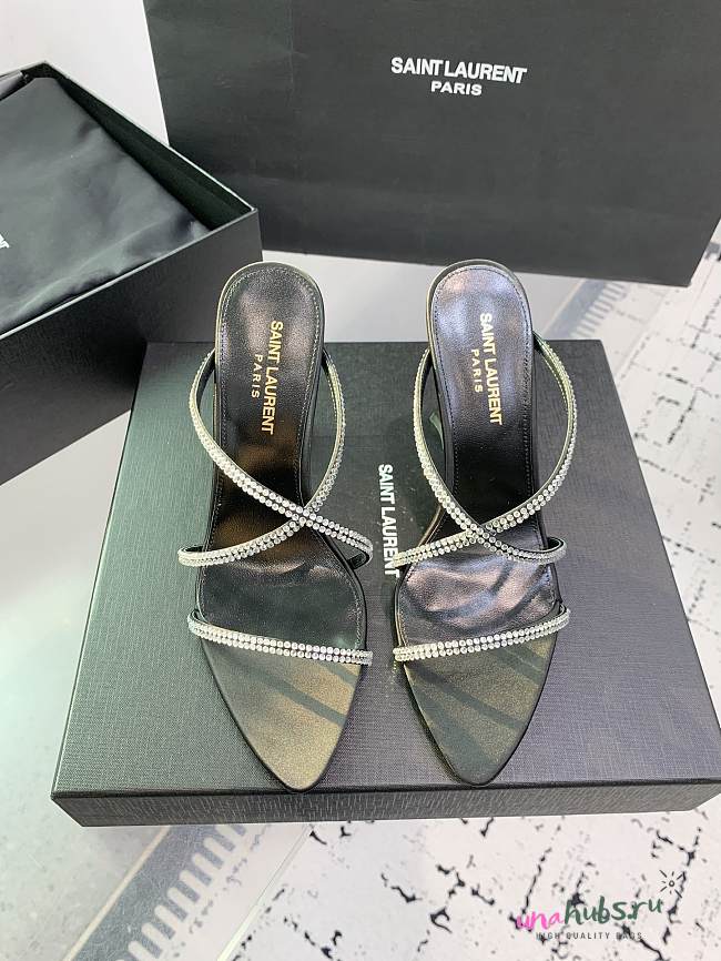 YSL Gippy Crystal Ankle-Strap Sandals 10.5cm - 1