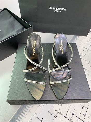 YSL Gippy Crystal Ankle-Strap Sandals 10.5cm