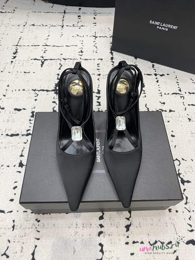 YSL HARLOW pumps in satin crepe and crystals - 1