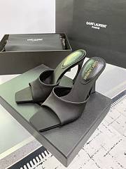 YSL Suite 105 Satin Sandals - Black - 1