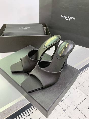 YSL Suite 105 Satin Sandals - Black
