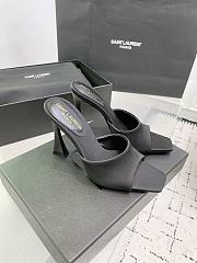 YSL Suite 105 Satin Sandals - Black - 6
