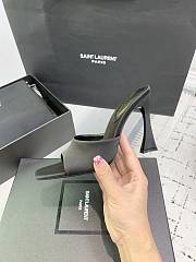 YSL Suite 105 Satin Sandals - Black - 3