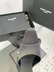 YSL Suite 105 Satin Sandals - Black - 5