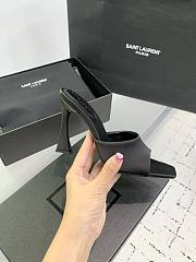 YSL Suite 105 Satin Sandals - Black - 4