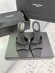 YSL Suite 105 Satin Sandals - Black - 2