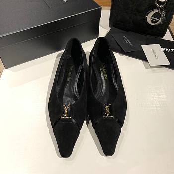 YSL Babylone Satin Slingback Flats