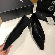 YSL Babylone Satin Slingback Flats - 4