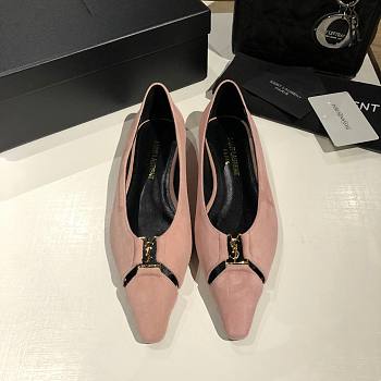 	 YSL Babylone Satin Slingback Pink Flats