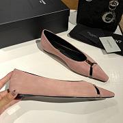 	 YSL Babylone Satin Slingback Pink Flats - 5