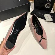	 YSL Babylone Satin Slingback Pink Flats - 4