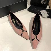 	 YSL Babylone Satin Slingback Pink Flats - 3