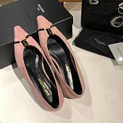 	 YSL Babylone Satin Slingback Pink Flats - 2