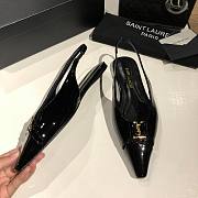 YSL Babylone Slingback Pump Patent Leather Black - 6