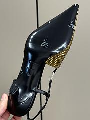 YSL Andree embellished satin slingback pumps in gold - 5