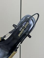 YSL Andree embellished satin slingback pumps in gold - 2