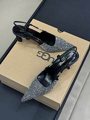 	 YSL Andree embellished satin slingback pumps - 4