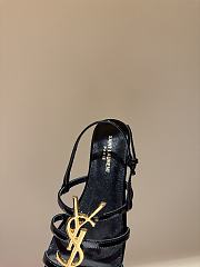 YSL Cassandra Sandals in Black Patent Leather - 6