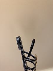 YSL Cassandra Sandals in Black Patent Leather - 5