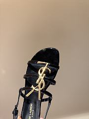 YSL Cassandra Sandals in Black Patent Leather - 2