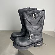 BALENCIAGA Venom Logo-Debossed Distressed Leather Boots  - 6
