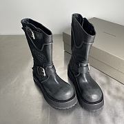 BALENCIAGA Venom Logo-Debossed Distressed Leather Boots  - 5