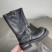BALENCIAGA Venom Logo-Debossed Distressed Leather Boots  - 2