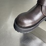 	 BALENCIAGA Venom Logo-Debossed Distressed Leather Brown Boots - 2