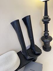 Balenciaga Over Knee Black Leather Boots - 5