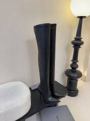 Balenciaga Over Knee Black Leather Boots - 2