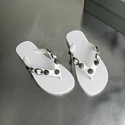 Balenciaga Cagole embellished thong sandals in white - 5