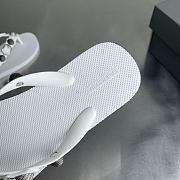 Balenciaga Cagole embellished thong sandals in white - 4