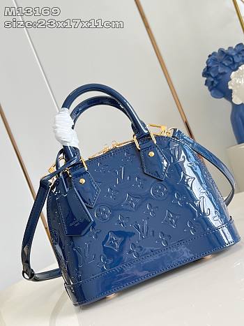 	 Louis Vuitton Alma BB Patent Leather Blue - 23.5 x 17.5 x 11.5 cm