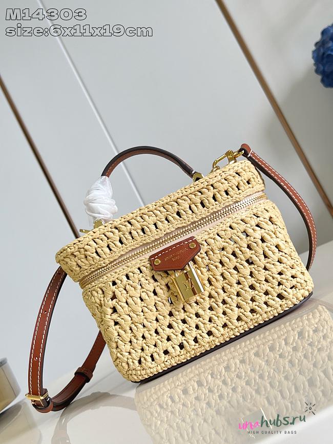 Louis Vuitton Vanity Chain Pouch Natural Tan Raffia - 19 x 6.5 x 11.5 cm - 1