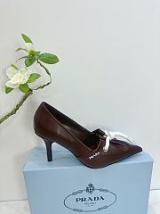 	 Prada Brown/Raw Nappa leather pumps with cord detail - 2