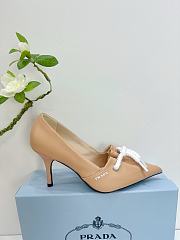	 Prada Beige/Raw Nappa leather pumps with cord detail - 5