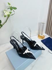 Prada Black/Raw Nappa leather slingback with cord detail - 1