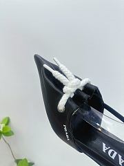 Prada Black/Raw Nappa leather slingback with cord detail - 5