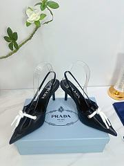 Prada Black/Raw Nappa leather slingback with cord detail - 3