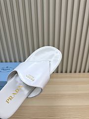 Prada White Brushed leather thong sandals | - 5