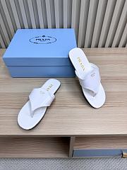 Prada White Brushed leather thong sandals | - 2