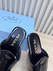 Prada Black Brushed leather thong sandals | - 3
