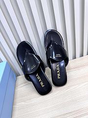 Prada Black Brushed leather thong sandals | - 2