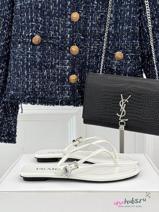 	 Prada White Leather thong sandals - 1
