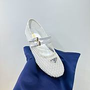 	 Prada White Mesh Ballet Flat Shoes - 2