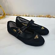 	 Prada Black Mesh Ballet Flat Shoes - 1