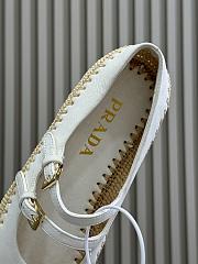 Prada Ivory Nappa leather and raffia ballerinas - 6